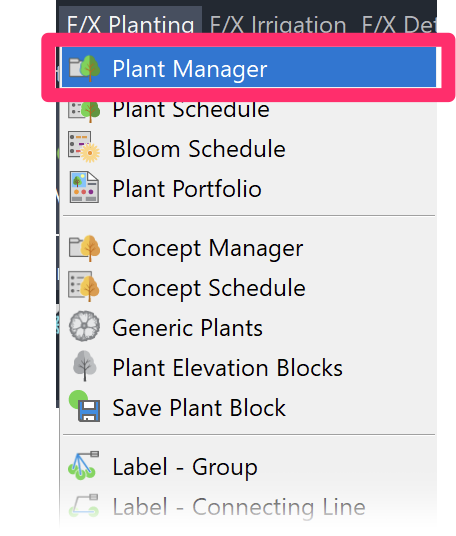 F/X Planting menu